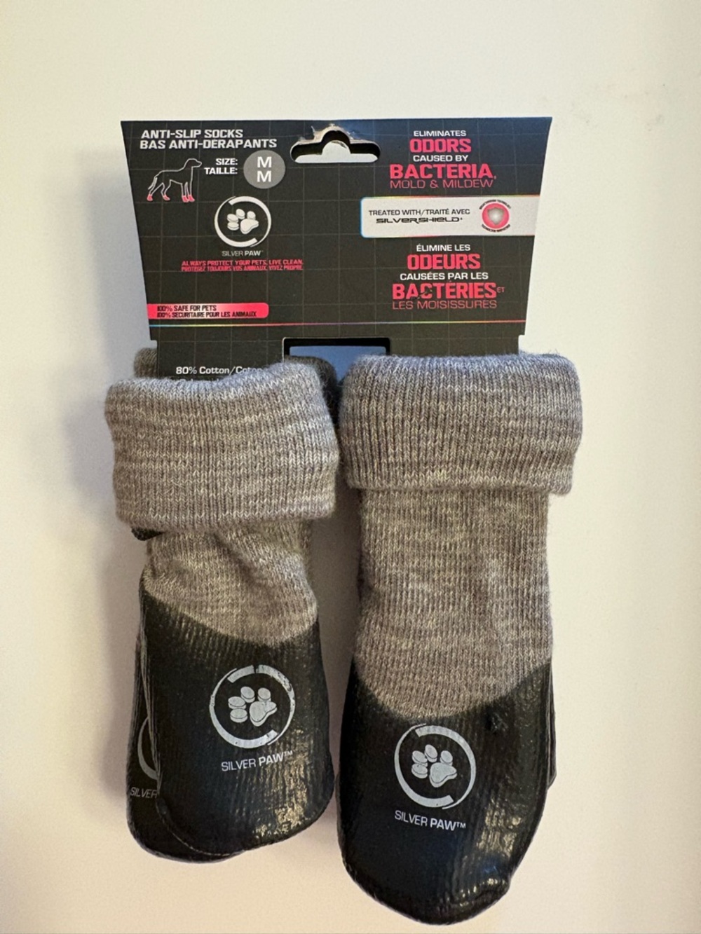 Silver Paw Anti-Slip Dog Socks, Medium